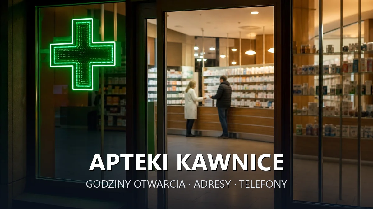 Apteki Kawnice, gmina Golina, powiat koniński - adresy, telefony, godziny otwarcia