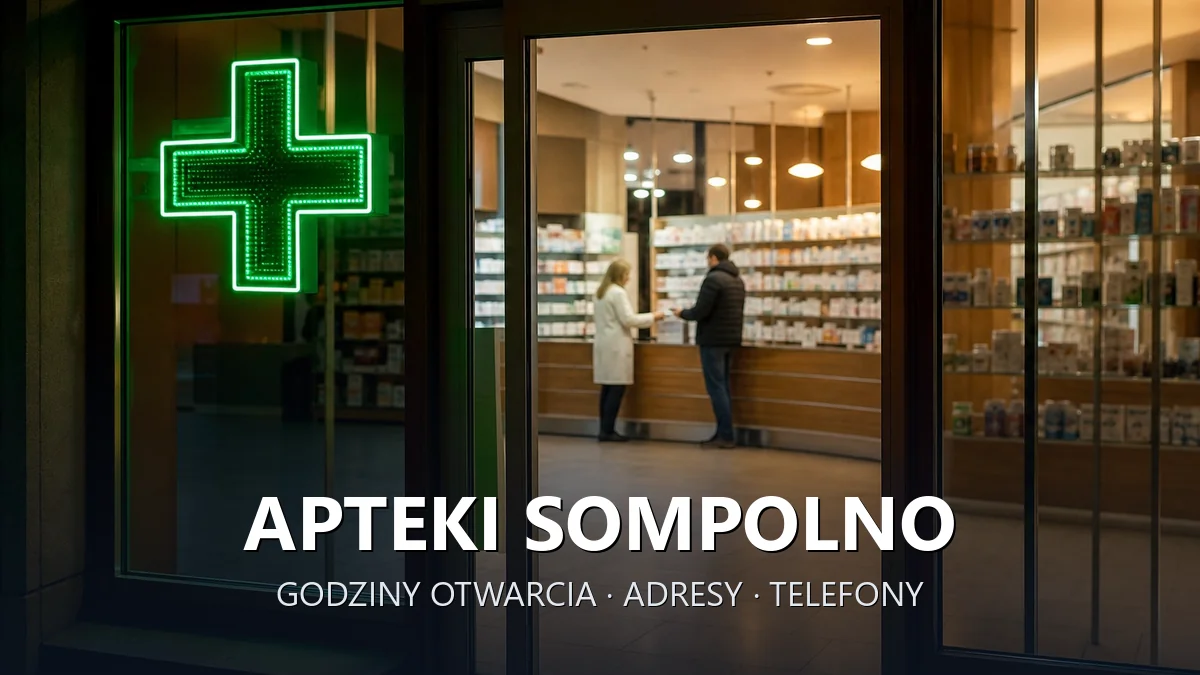 Apteki Sompolno, powiat koniński - adresy, telefony, godziny otwarcia