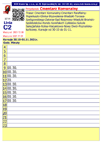 C2 Przystanek Cmentarz Komunalny 