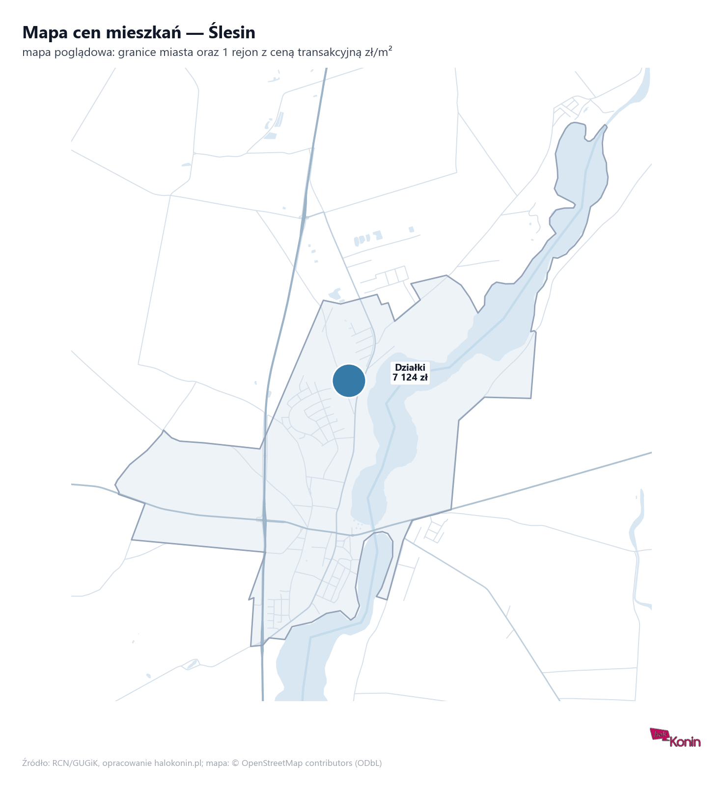 Mapa cen mieszkań - Ślesin