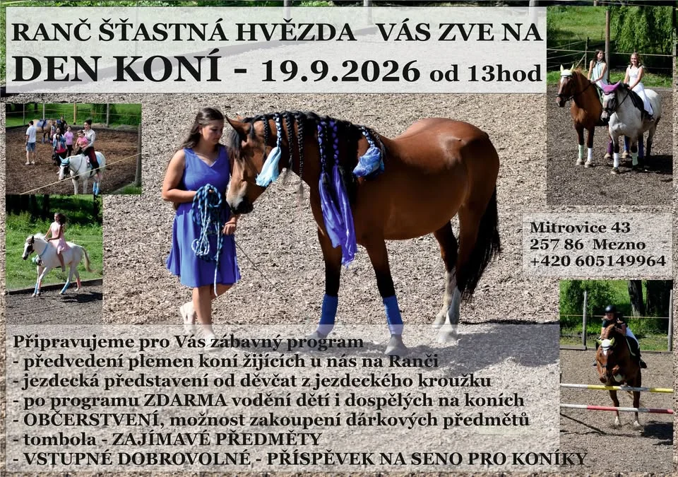 Grafika promocyjna wydarzenia DEN KONÍ na ranču