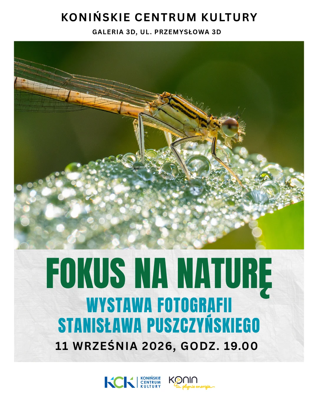 Grafika promocyjna wydarzenia Fokus na naturę. Wernisaż fotografii Stanisława Puszczyńskiego