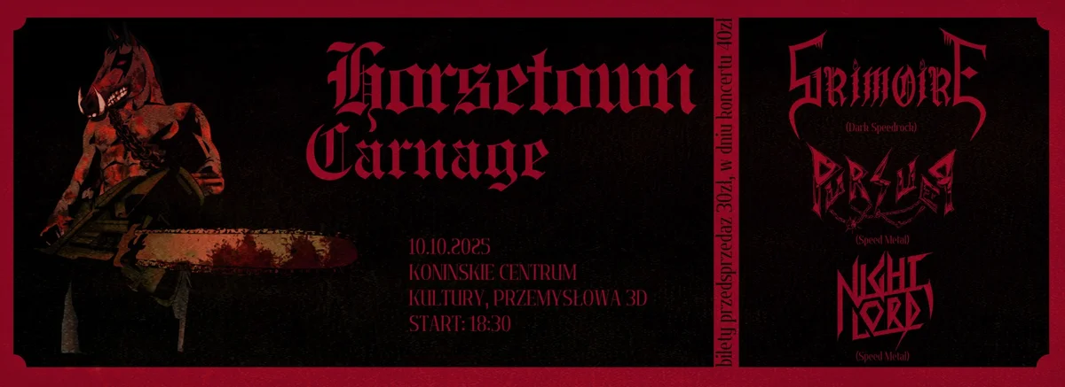 Grafika promocyjna wydarzenia Koncert speed metal: Horsetown Carnage w Koninie