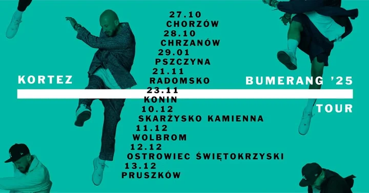 Grafika promocyjna wydarzenia KORTEZ — Bumerang 25 Tour w Koninie