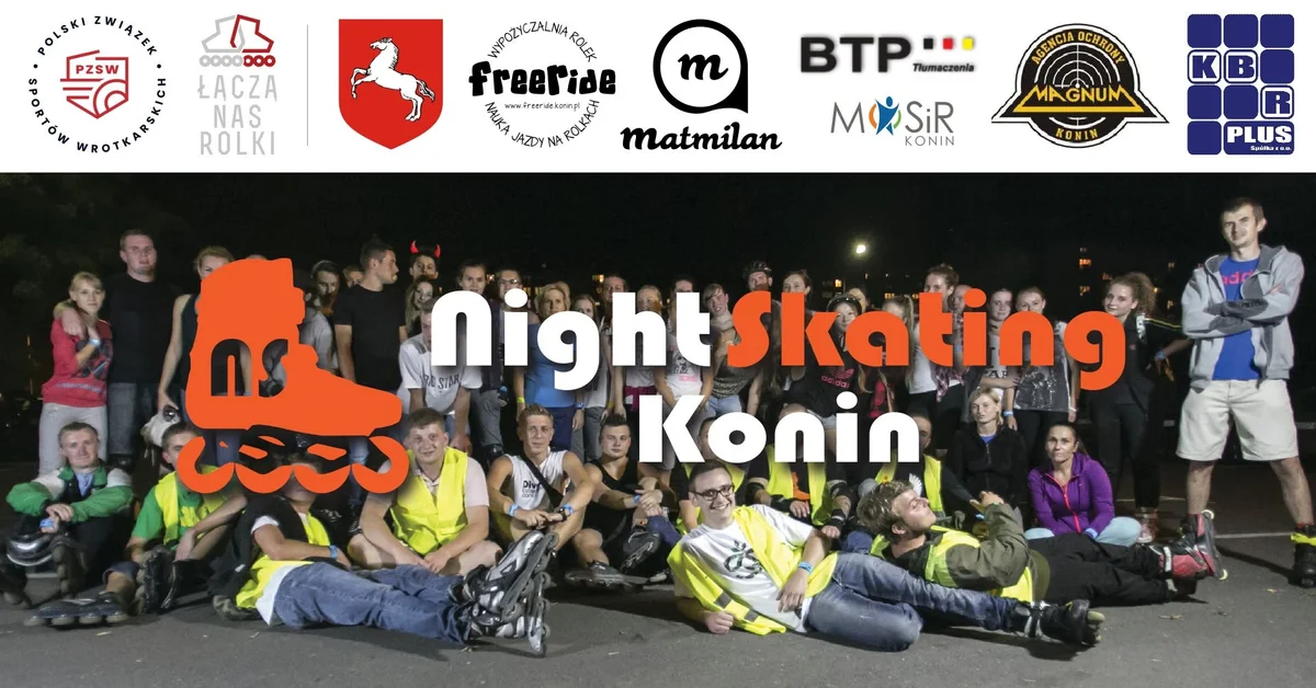 Grafika promocyjna wydarzenia Nightskating Konin 2026 nocny przejazd