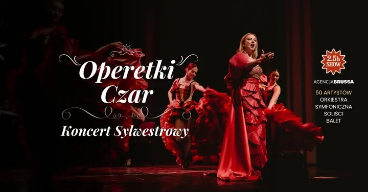 Grafika promocyjna wydarzenia Operetki Czar – Koncert Sylwestrowy w Koninie