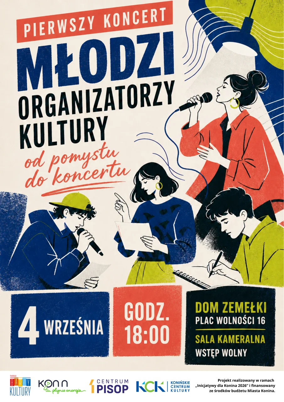 Grafika promocyjna wydarzenia Pierwszy koncert projektu „Młodzi organizatorzy kultury – od pomysłu do koncertu”