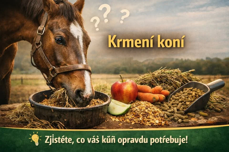 Grafika promocyjna wydarzenia Seminář Krmení koní – żywienie koni