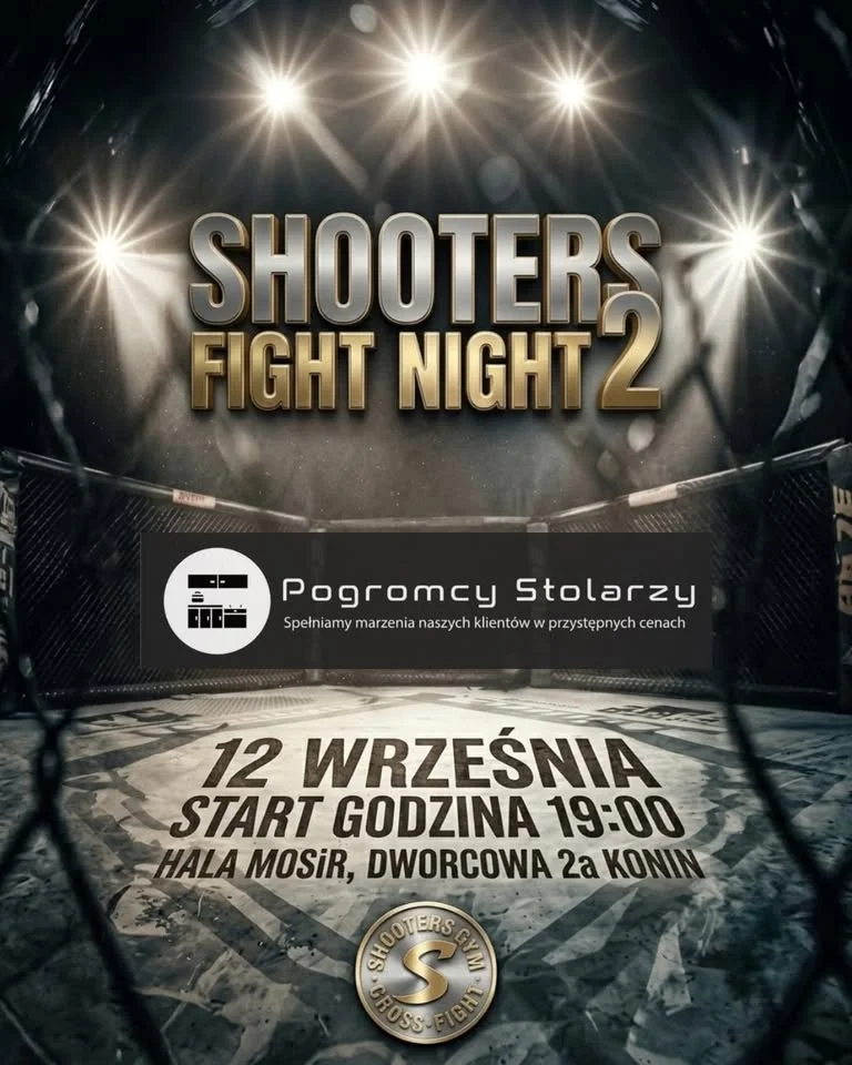 Grafika promocyjna wydarzenia Shooters Fight Night2 w Koninie