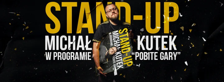 Grafika promocyjna wydarzenia Stand-up Konin: Michał Kutek z programem „Pobite gary” w Konińskim Centrum Kultury