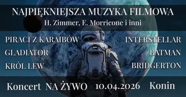 Grafika promocyjna wydarzenia EJOS Music — Najpiękniejsza muzyka filmowa w Koninie