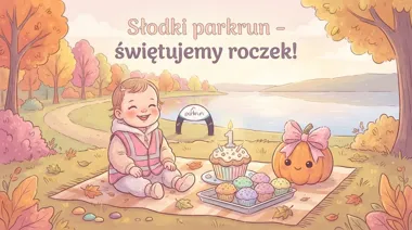 Grafika promocyjna wydarzenia parkrun: urodzinowa edycja nad Jeziorem Zatorze