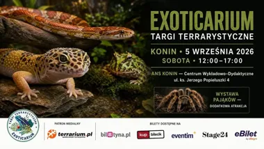 Grafika promocyjna wydarzenia Targi Terrarystyczne Exoticarium — Konin: data i miejsce