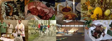 Grafika promocyjna wydarzenia Wielkanoc 2026 w Stadninie Koni Kierzbuń — święta w warmińskim dworku