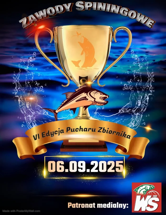 Grafika promocyjna wydarzenia Zawody wędkarskie nad Zbiornikiem Elektrowni Konin