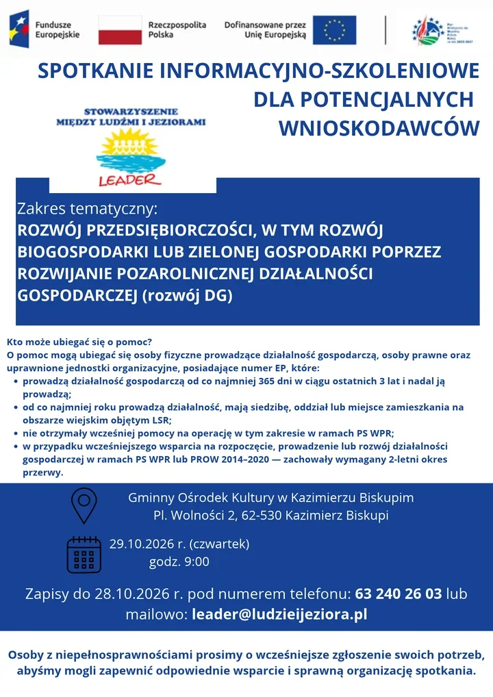 Fundusze Europejskie dla firm. Spotkania w Ślesinie i Kazimierzu Biskupim