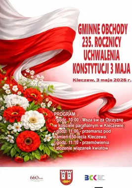 W Kleczewie ruszą obchody 3 maja. Msza, przemarsz i kwiaty przy kamieniu