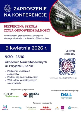 Konin organizuje konferencję o bezpieczeństwie w szkołach – eksperci o relacjach i cyberzagrożeniach