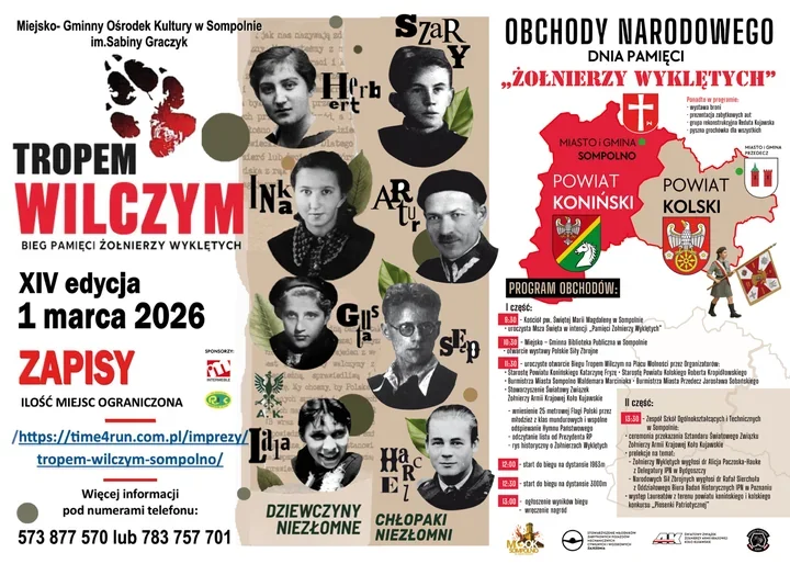 Uroczystości i Bieg Tropem Wilczym – pamięć Żołnierzy Wyklętych w Sompolnie